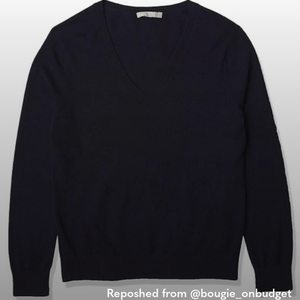Vince Weekend V Neck Cashmere Wool Sweater Coastal Blue Size Large